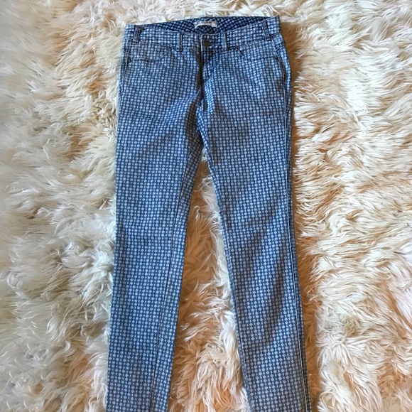 Free People Rosey Print Checkered Skinny Jeans - Picture 4 of 6
